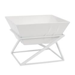 Stojak bufetowy - Biały - z 1 miseczką - w zestawie 1 miska z melaminy - Wys.: 175mm - Kwadratowy