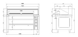 Stazione di cottura mobile - 1600x850mm - altezza: 1170mm