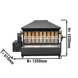 Grill pe carbune cu o ţepuşă pentru 5 pui