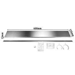 Commercial Stainless Steel Plinth ECO - 600 x 125 x 13 mm - Clip-On Mounting - Fits ASK/GSK/SSK