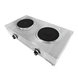 Countertop Electric Hob Twin Hotplates 5.2kW ECO - Ø230 mm cast iron - independent controls - AISI 304 stainless steel