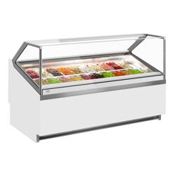 Vitrine de gelados IVY - 1919mm - Refrigeração ventilada - com iluminação LED - para 20 cubas de gelado de 5 litros - Branco
