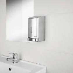 AIR-WOLF | Distributeur de savon et de désinfectant avec bouton-poussoir - 800ml - inox 