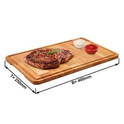 (6 sztuk) Talerz do steków - dąb - 400x250mm	
