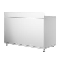 Mesa armario inox PREMIUM - 1200x700mm - con estante intermedio & con peto