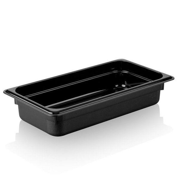 Recipiente GN de policarbonato 1/3 - negro - profundidad de 65 mm