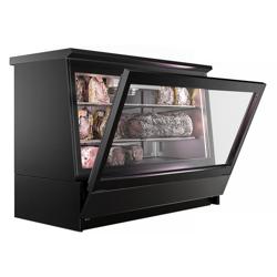 Dry age vitrinekast - 1384x740mm - met 2 glazen deuren - Zwart - 470 liter