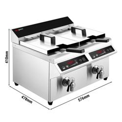 Dubbele inductie friteuse - 8+8 liter - 7 kW - digitale bediening - met aftapkraan