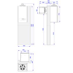 Cámara de congelación de acero Inox. - 2,1 x 2,1 m - altura: 2,01 m - 6,12 m³ - incl. Unidad de refrigeración de pared MINUS/ Célula de congelación