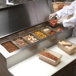 (6 stuks) CAMBRO | H-PAN™ - Hittebestendige Gastronormbak 1/6 - Amber - Hoogte: 100mm