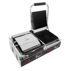 Contactgrill - 3,6 kW - Digitaal - boven & onder Gegroefd - Grilloppervlak: 480x230mm