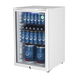 GASTRO-COOL | Frigorífico de bar - 540mm - 130 litros - com 1 porta de vidro - Branco