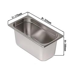 (1 piece) Stainless Steel Gastronorm Pan GN 1/3 – Depth 198mm