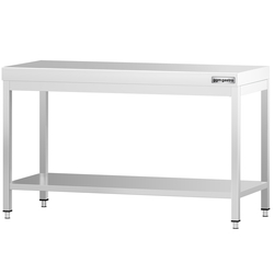 Mesa de trabalho PREMIUM - em Aço Inoxidável  - 1,4 m - com estrutura e prateleira de base