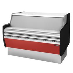 Balcão de caixa KEI-M - 1310mm - Painel frontal vermelho escuro