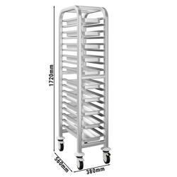 In acciaio inox Carrello portavassoi - per 17 vassoi GN 1/1 (530x325mm) - con ruote girevoli (2 con freno)