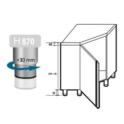 Acero inoxidable Mesa esquinera PREMIUM - 1000x1000mm - con puertas batientes