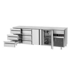 Commercial Refrigerated Worktable PREMIUM - 2330x700 - 2 Doors - 6 Drawers