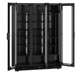 Drankenkoelkast - 1500mm - 1552L - frameloze glasdeur - met 3 glasdeuren & LED-interieurverlichting - zwart