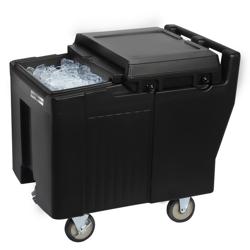 Commercial Ice caddy / ice cart on wheels – 125 L Capacity - 4 Castors - Food-Grade Plastic