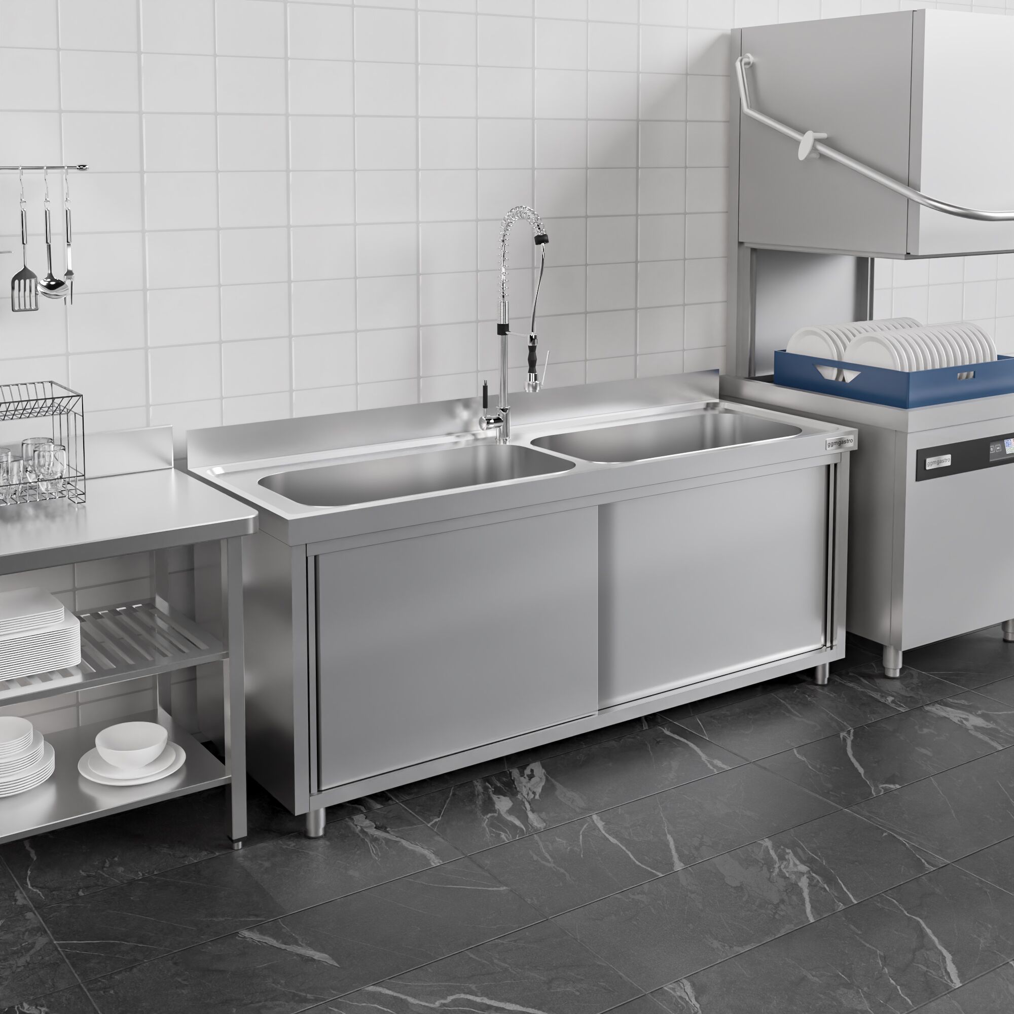Ormarić sa sudoperom za lonce - 1800x600 mm - Sa 2 sudopera 