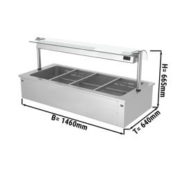 Vasca bagnomaria da incasso - 1460mm - 2,92 kW - 4x GN 1/1