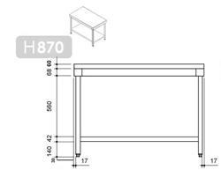Edelstahl Arbeitstisch PREMIUM - 1800x700mm - mit Grundboden ohne Aufkantung