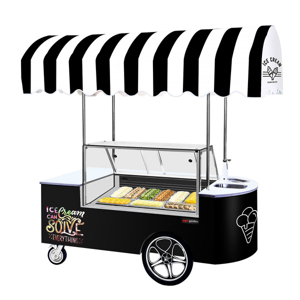 Carro de helados - con 2 puertas correderas - Cuadrado - 2,4 x 1,2 m