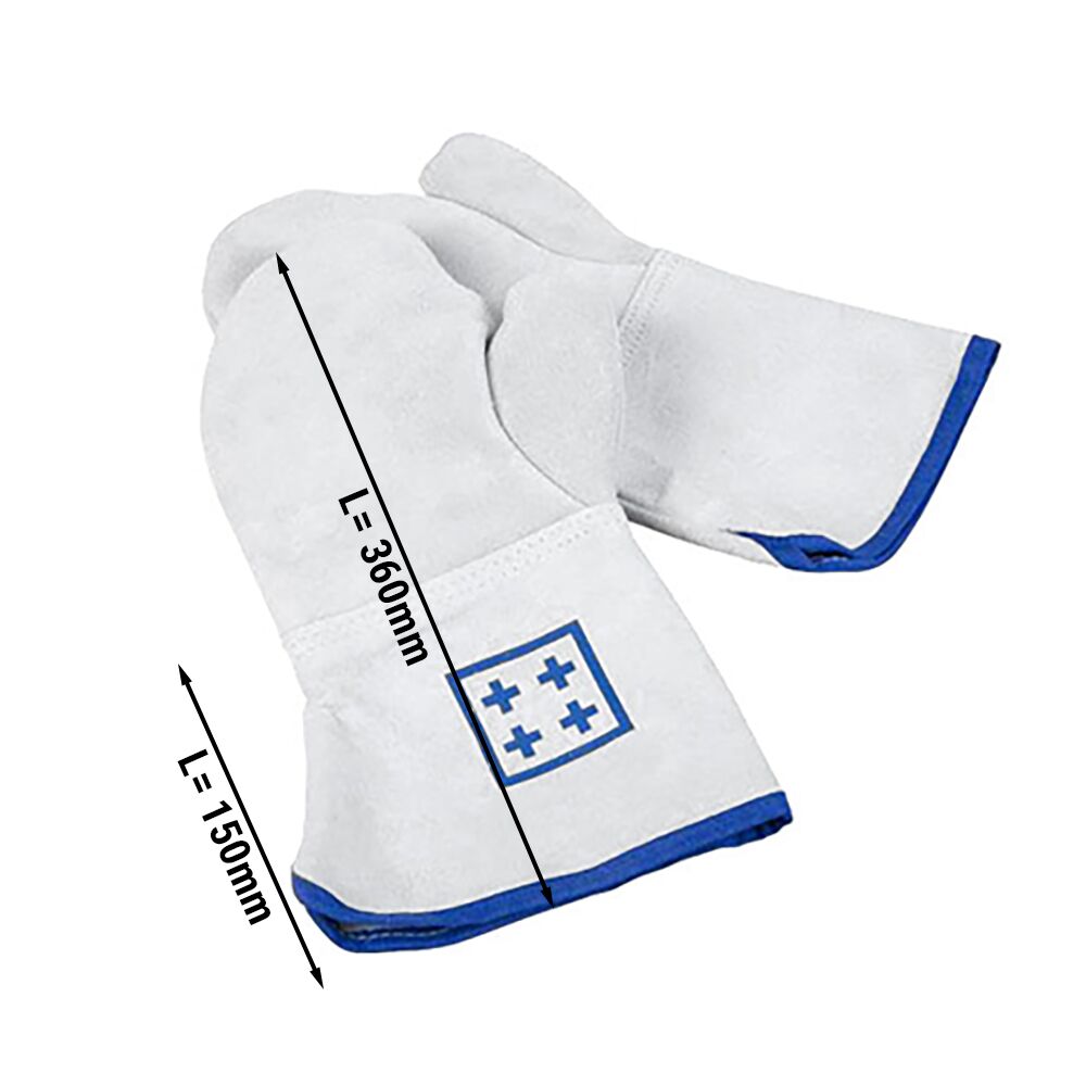 Gants de four 5 doigts - Cuir - Longueur : 360mm