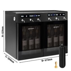 Dispenser per vino - 2 zone climatiche - refrigerato - per 6 bottiglie di vino