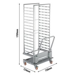 Stainless Steel Gastronorm Racking Trolley - 20-Level - for 20 x GN 1/1 Trays - with braked castors - compatible with KDTV2011 & KDMV2011