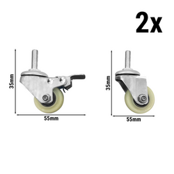 Wielenset voor SAJ47, SAG47 & SAG97 saladettes (2x met remmen & 2x zonder remmen)