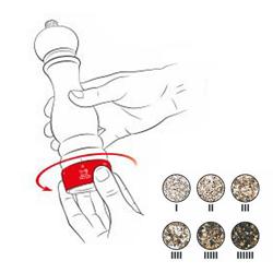 (6 pieces) PEUGEOT | DAMAN-MADRAS - Pepper Mill - u'Select - Stainless Steel/Chocolate - Height: 210mm