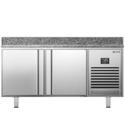 Commercial Pizza Prep Counter - Granite Top PREMIUM PLUS - 1490x700mm - with 2 doors