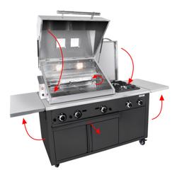 Gas Grillstation - Profi BBQ Küche - Schwarz