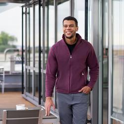 KARLOWSKY | Heren Werkkleding Fleece Jas Warm-Up - Aubergine - maat: XL
