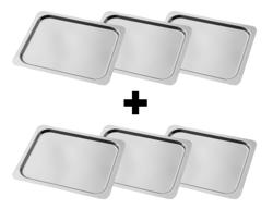 (6 pièces) Plateaux GN en inox 1/2 - 10 mm        