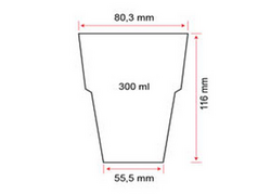 Polycarbonaat glas - 250 ml - set van 50