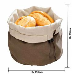 Broodzak met warmhoudkussen | Broodmand - 190x190mm - bruin