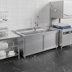  Dolaplı  Tencere Yıkama Tezgahı - 2000x700mm - 1 evyeli