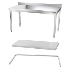 Worktable PREMIUM Stainless steel - 1500x800mm - with undershelf, upstand & bracing
