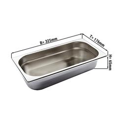 Kantin i rostfritt stål GN 1/3 - Djup: 67 mm