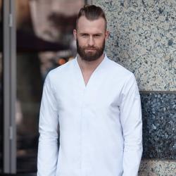 (6 pieces) KARLOWSKY | Chef Jacket DIAMOND CUT® Couture – White – Size 54 – Hidden press-stud front