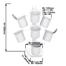 Cutlery Tray - Ø 100mm - Stainless steel - with 7 compartments - White