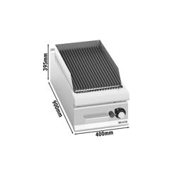 Lávaköves gázgrill - 9 kW - Fix grillrács - Asztali kivitel