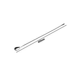 (6 pcs) Professional Bar Spoon - Stainless Steel - with Twisted Stem - Length 400mm