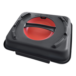 (20 stuks) Menuboxen - 600ml - verdeeld - Antracietgrijs/rood