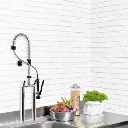 Torneira de parede 150mm/102mm 155 PREMIUM - com chuveiro de mão, profissional & alavancas duplas - ligação 1/2" | 280x400x930mm | furo 27mm | caudal 12L/min