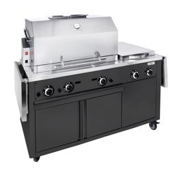 Gasbarbecue - 22,5kW - Zwart - incl. Hähnchenspieß, wielstel