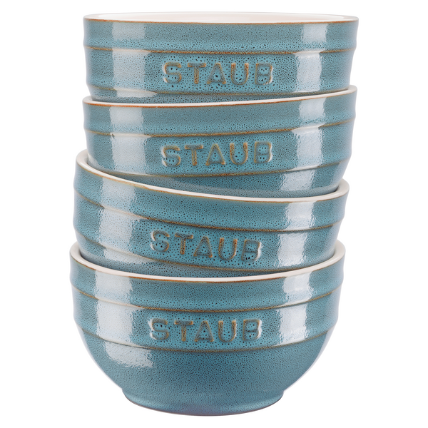 STAUB | CERAMIQUE - Juego de cuencos, 4 piezas - Ø 120mm - Cerámica - Turquesa antiguo